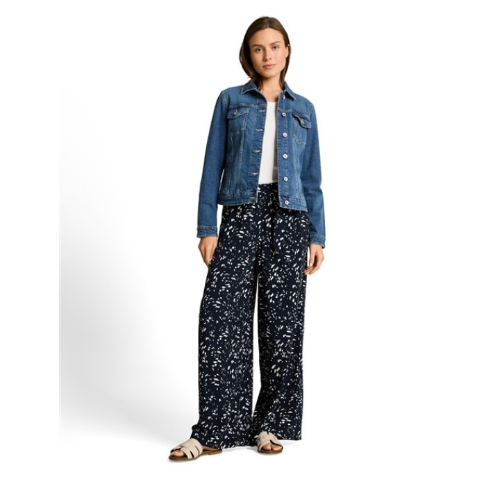 Tom Tailor Damesmode loose fit palazzo pants / broek 1049990 Navy dot